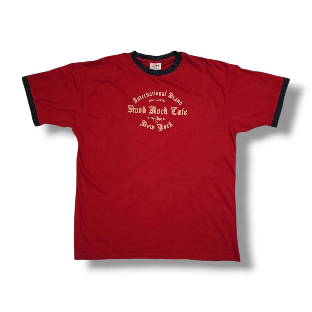Hard Rock Cafe‎ International Brand New York Red Ringer Graphic T Shirt 2XL